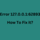 How To Fix Error