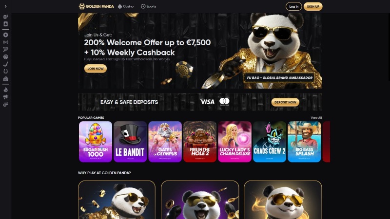 Golden Panda_ Best Cashback Offers with $8000 of First Deposit Bonus